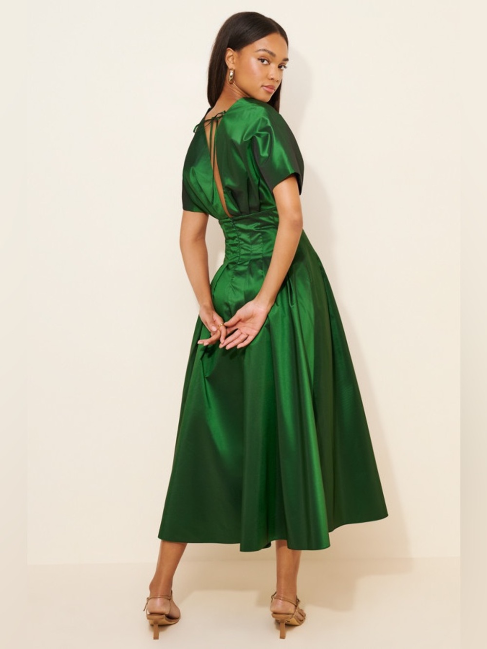 Anthropologie Exquise Tobie Dress in Emerald Green size small - Picture 3 of 13